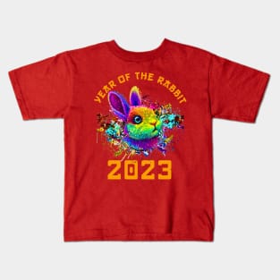 Chinese New Year 2023 Year of the Rabbit Horoscope Pop Art Kids T-Shirt